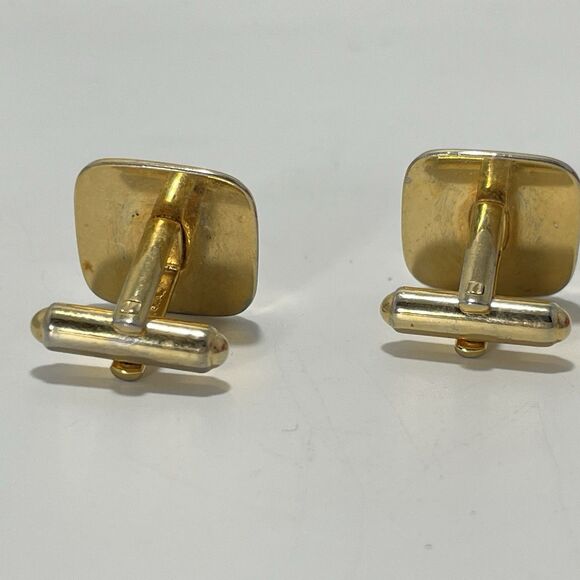Vintage Spiedel USA Gold Tone Square Cufflinks Mid Century Men’s Jewelry - Picture 5 of 5
